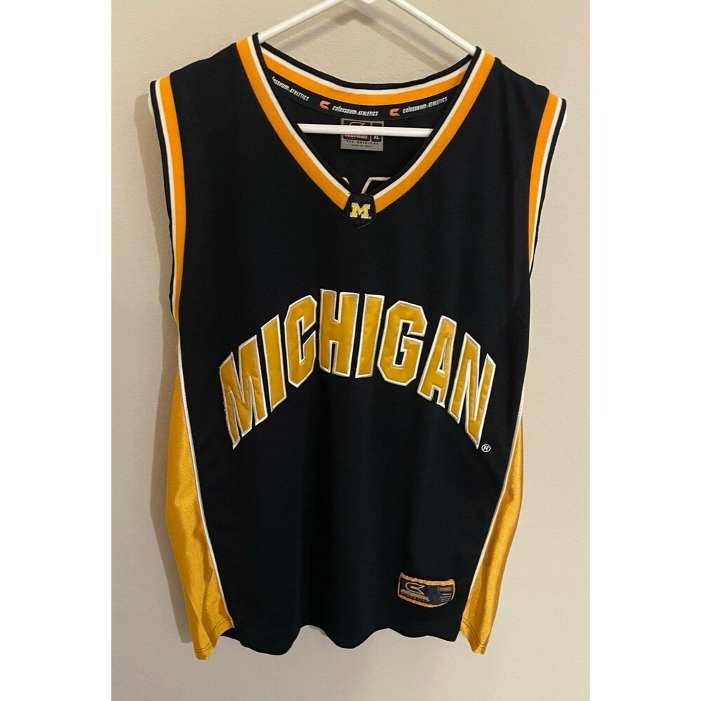 Vintage Colosseum University of Michigan Men’s Basketball Jersey, Size Adult XL